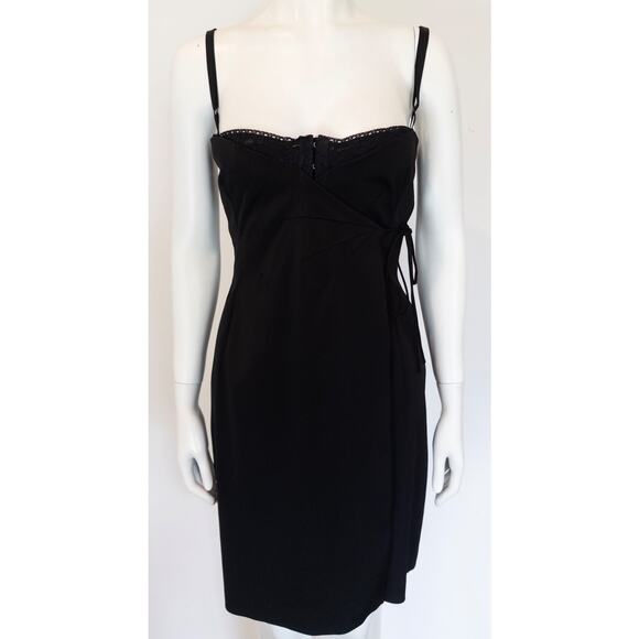 F/W 1997 Dolce & Gabbana Black Wrap Bra Mini Dress - Picture 1 of 9